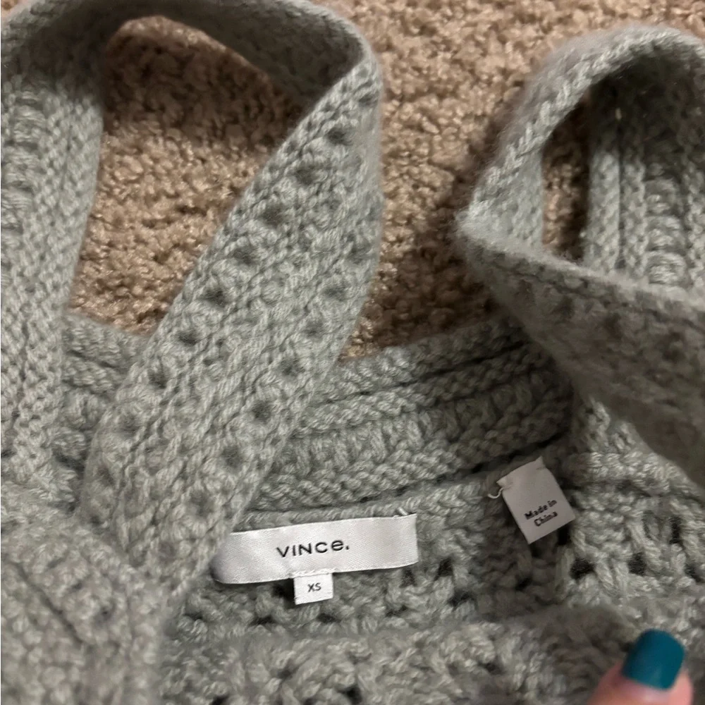 Revolve Vince Crochet Cardigan and Camisole in Artichoke Size XS - Picture 7 of 9